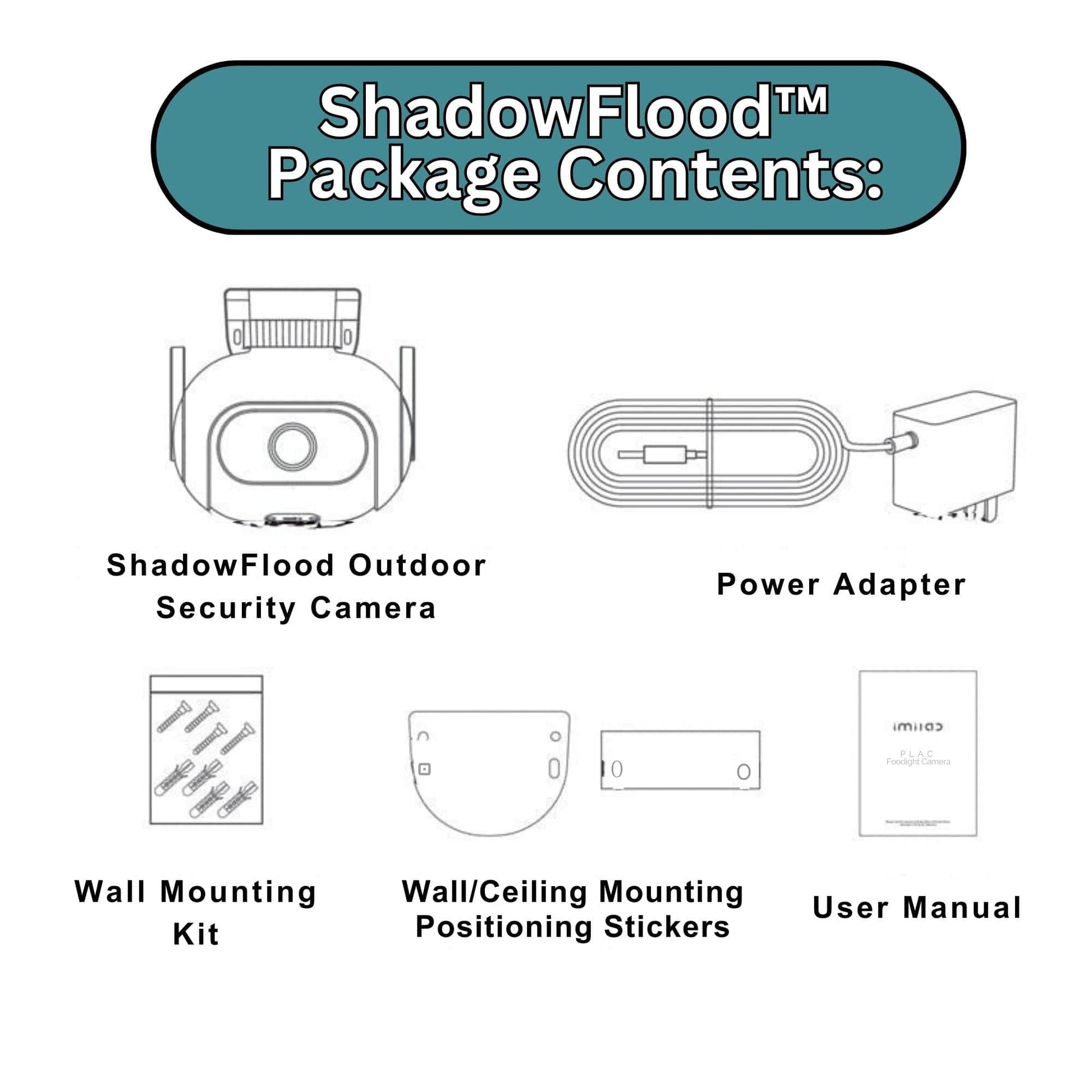 TheShadowCollective White ShadowFlood™️ Outdoor Security Camera